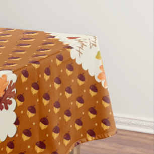 Thanksgiving Pie Pumpkin Turkey Tablecloth