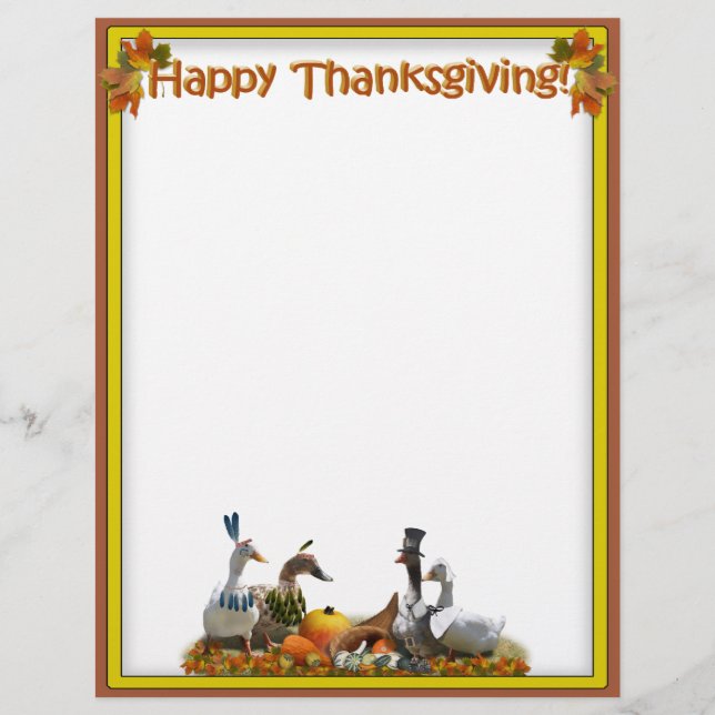 Thanksgiving Pilgrim and Indian Ducks (Front)