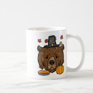 Thanksgiving Pilgrim Bear Cute Fall Autumn Men Wom Coffee Mug