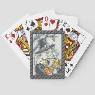 THANKSGIVING PILGRIM ELEPHANT PLAYING CARDS
