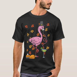 Thanksgiving Pilgrim Flamingo Fall Autumn Men Wome T-Shirt