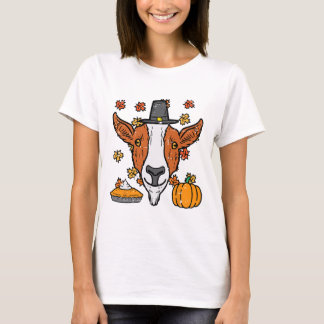 Thanksgiving Pilgrim Goat Funny Fall Autumn Men Wo T-Shirt