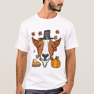 Thanksgiving Pilgrim Goat Funny Fall Autumn Men Wo T-Shirt