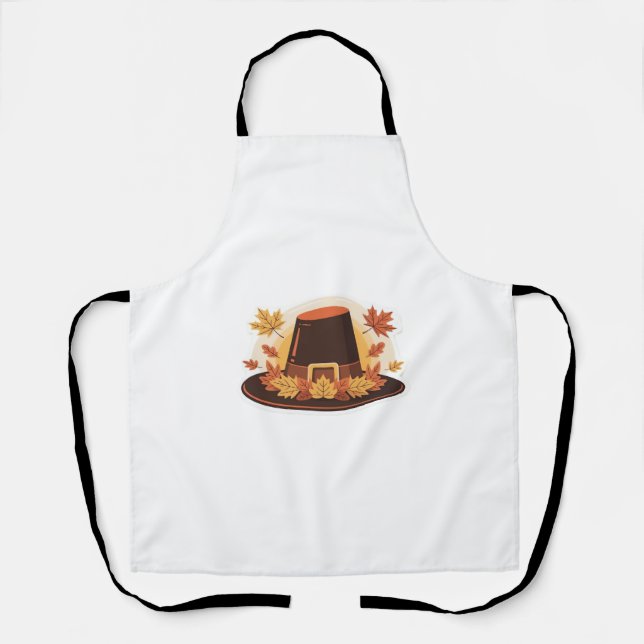 Thanksgiving Pilgrim Hat – Autumn Harvest Design C Apron (Front)