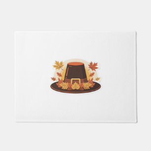 Thanksgiving Pilgrim Hat – Autumn Harvest Design C Doormat