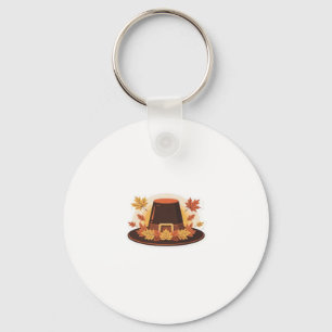 Thanksgiving Pilgrim Hat � Autumn Harvest Design C Key Ring