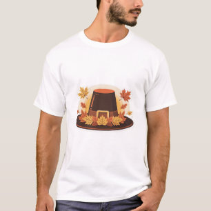 Thanksgiving Pilgrim Hat � Autumn Harvest Design C T-Shirt