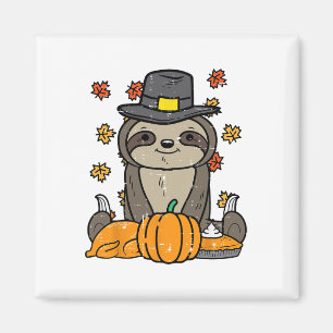 Thanksgiving Pilgrim Sloth Cute Fall Autumn Men Wo Magnet