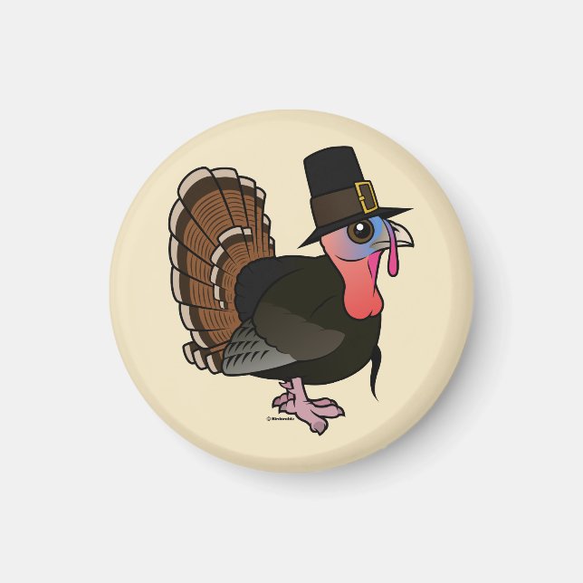 Thanksgiving Pilgrim Turkey Magnet (Front)
