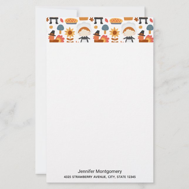 Thanksgiving Pilgrims Harvest Pattern (Front)