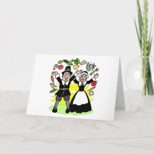 Thanksgiving Pilgrims Holiday Card