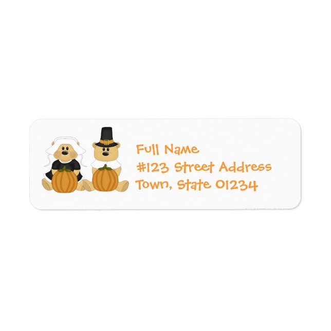 Thanksgiving Pilgrims Mailing  Labels (Front)