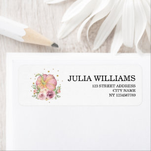 Thanksgiving Pink Pumpkin Return Address Label
