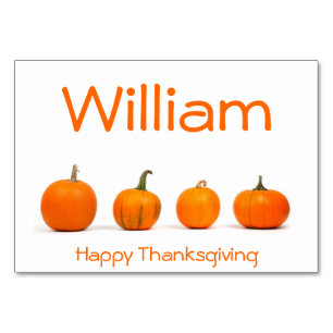 Thanksgiving Place Cards With Pumpkins
