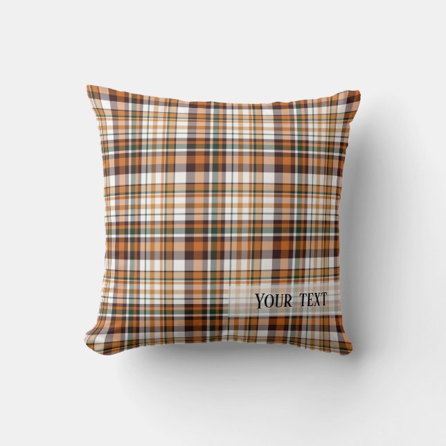 Thanksgiving plaid tartan pattern cushion (Front)