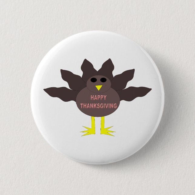 Thanksgiving Plucked Turkey Button (Front)