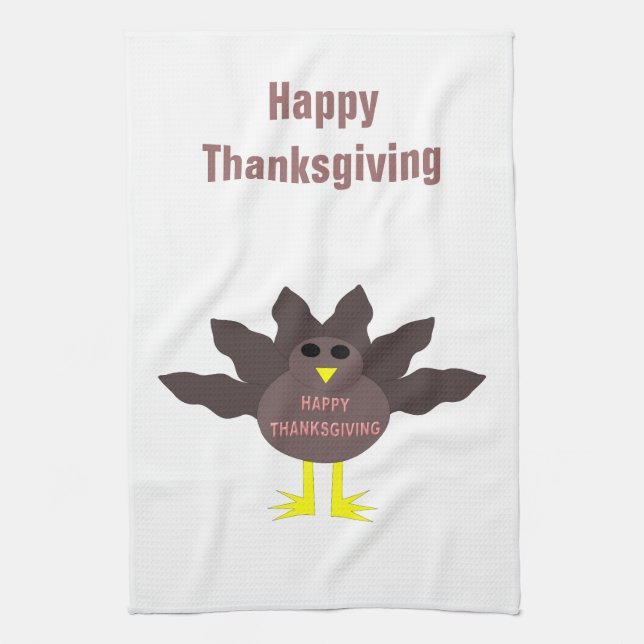 Thanksgiving Plucked Turkey Custom Kitchen Tow Tea Towel (Vertical)