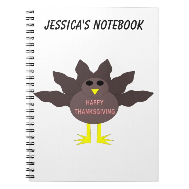 Thanksgiving Plucked Turkey Customisable Notebook (Front)