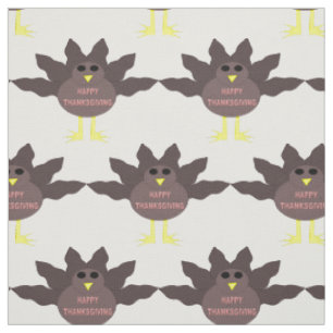 Thanksgiving Plucked Turkey Patterned Craft Fabric