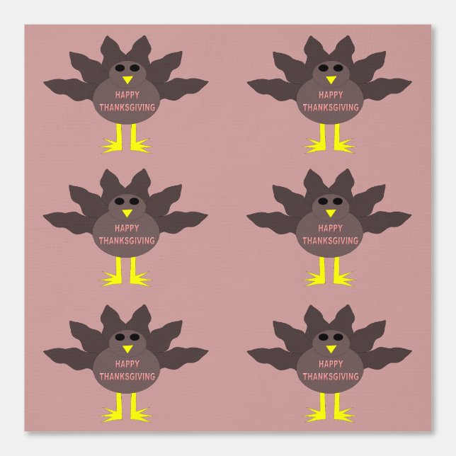 Thanksgiving Plucked Turkey Patterned Wallpaper (Front)