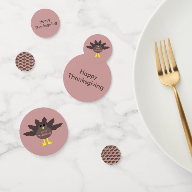 Thanksgiving Plucked Turkey Personalised Confetti (Group)