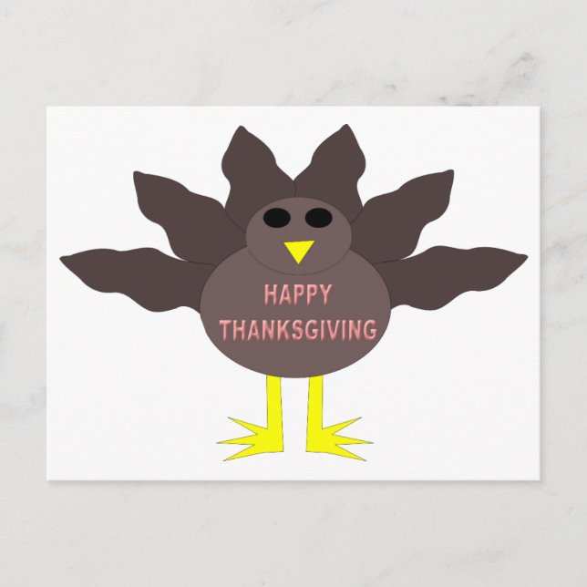 Thanksgiving Plucked Turkey Postcard (Front)