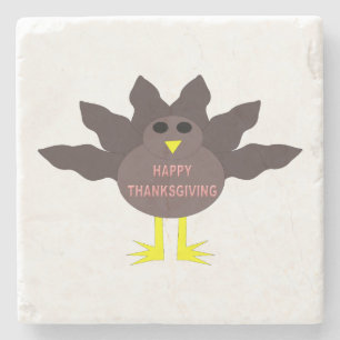 Thanksgiving Plucked Turkey Stone Coaster