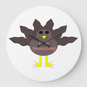 Thanksgiving Plucked Turkey Wall Clock