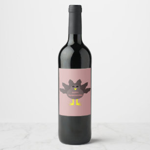 Thanksgiving Plucked Turkey Wine Bottle Labels