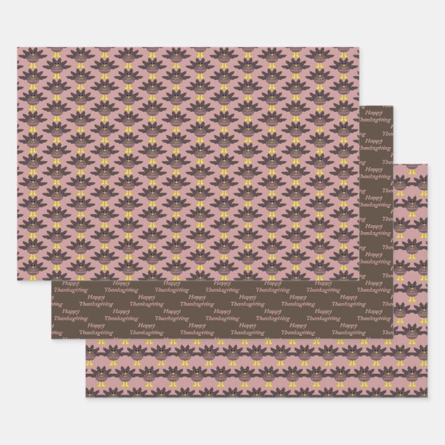 Thanksgiving Plucked Turkey Wrapping Paper Sheet (Set)