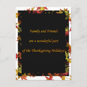Thanksgiving Post Card Invitation for Dinner