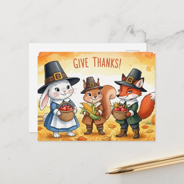 Thanksgiving  postcard (Front/Back In Situ)