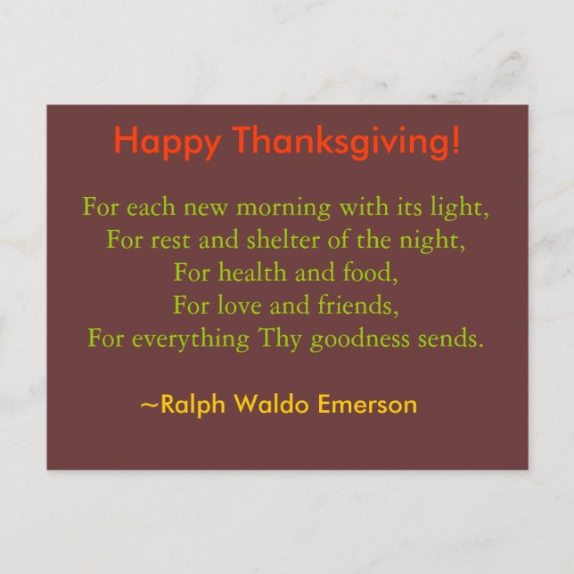 Thanksgiving postcard (Front)