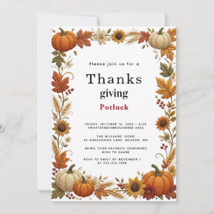 Thanksgiving Potluck 2026 Invitation