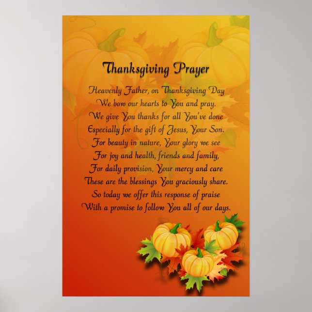 Thanksgiving Prayer Poster (Front)