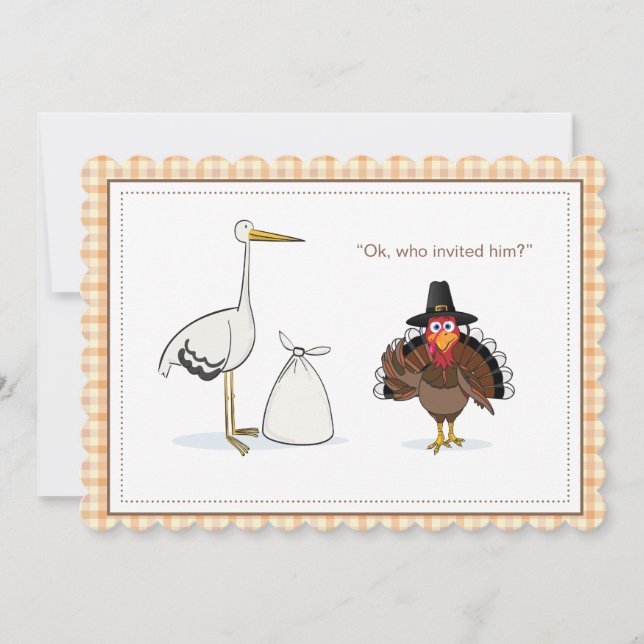 Thanksgiving Pregnancy Announcement Card (Front)