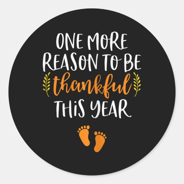 Thanksgiving Pregnancy Announcement  Fall Baby Rev Classic Round Sticker (Front)