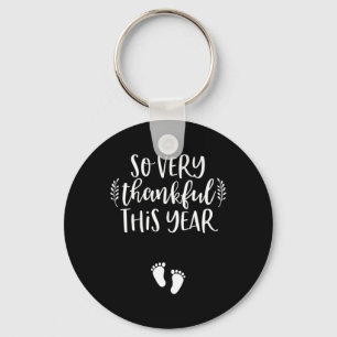 Thanksgiving Pregnancy Announcement Fall Baby Rev Key Ring