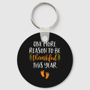 Thanksgiving Pregnancy Announcement Fall Baby Rev Key Ring