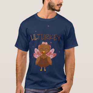 Thanksgiving Pregnancy Announcement Lil Turkey Gir T-Shirt