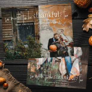 Thanksgiving Pregnancy Announcement Photo Card