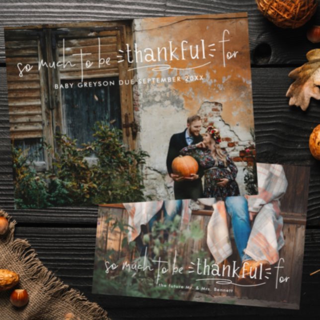 Thanksgiving Pregnancy Announcement Photo Card (Creator Uploaded)
