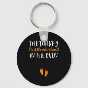 Thanksgiving Pregnancy Announcement Turkey Baby R Key Ring