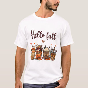 Thanksgiving Psl Autumn Hello Fall And Pumpkin Spi T-Shirt