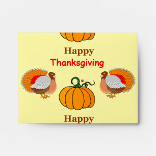 Thanksgiving pumpkin and turkey envelope