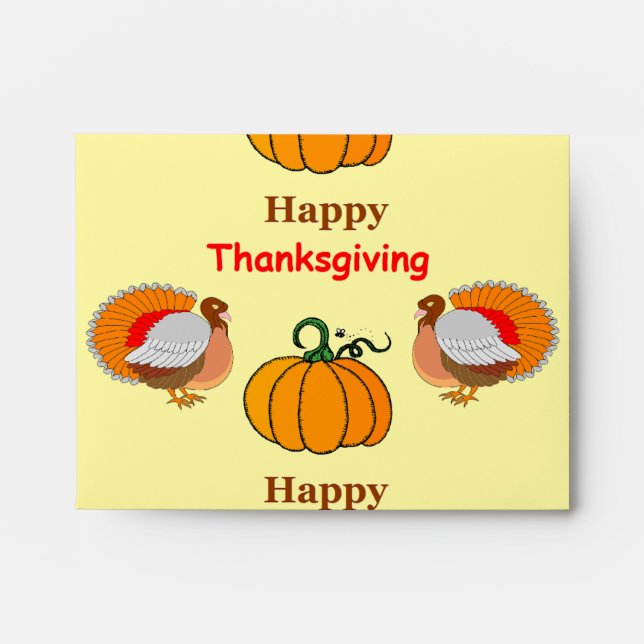 Thanksgiving pumpkin and turkey envelope (Front)