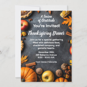 Thanksgiving Pumpkin Autumn Invitation