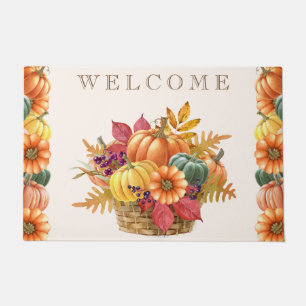 Thanksgiving Pumpkin Basket Doormat