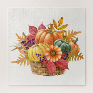 Thanksgiving Pumpkin Basket Jigsaw Puzzle