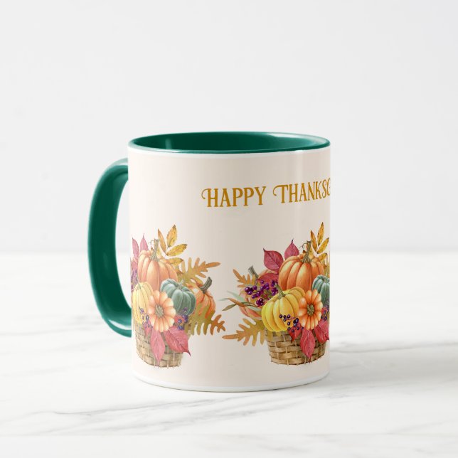 Thanksgiving Pumpkin Basket Mug (Front Left)